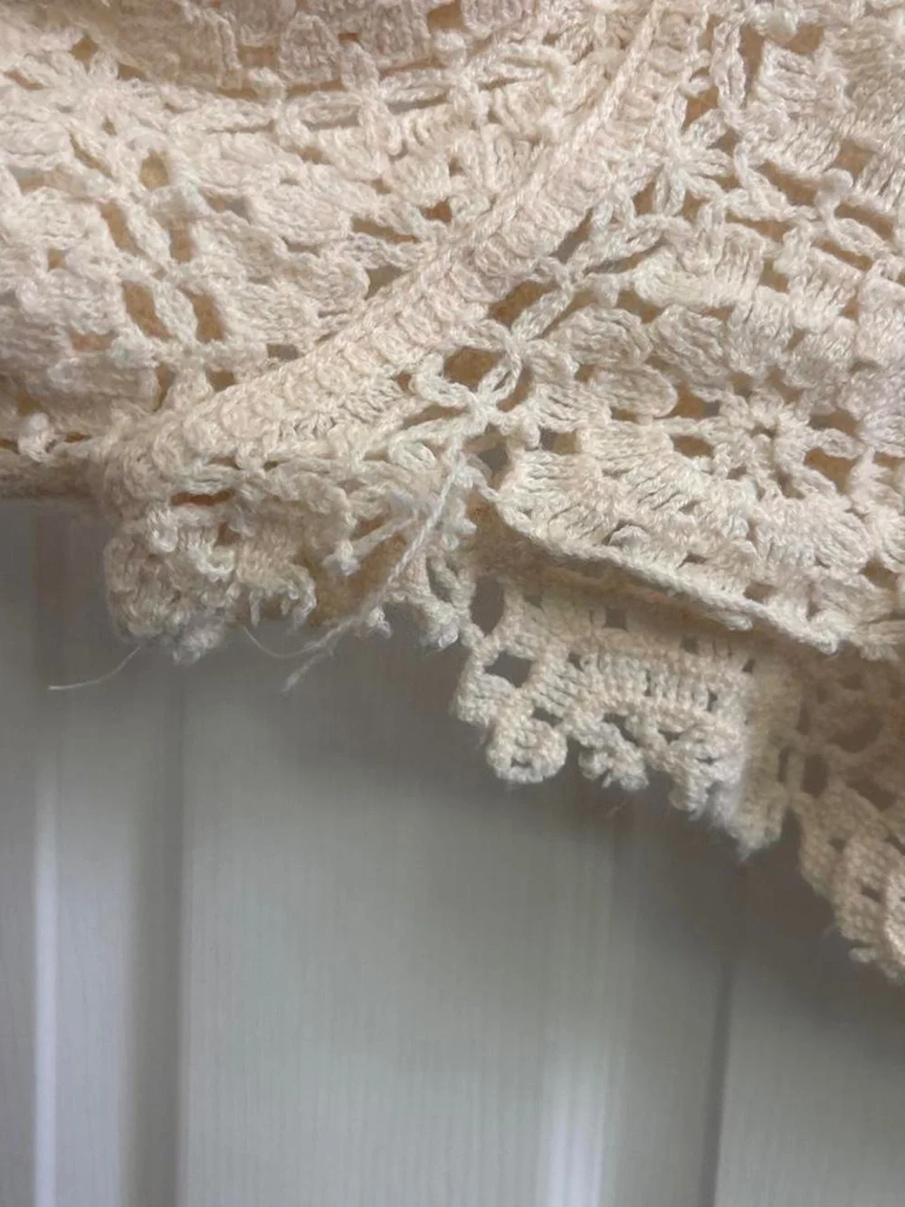 Crochet Openwork Bolero Shrug in Soft Cream